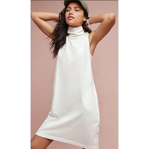 Anthropologie Akemi + Kin Women White Casual Dress With Pockets Size L